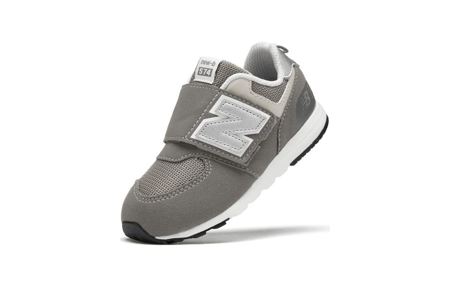 Детские кроссовки New Balance 574 NEW-B Hook & Loop, серый/белый — фото 2