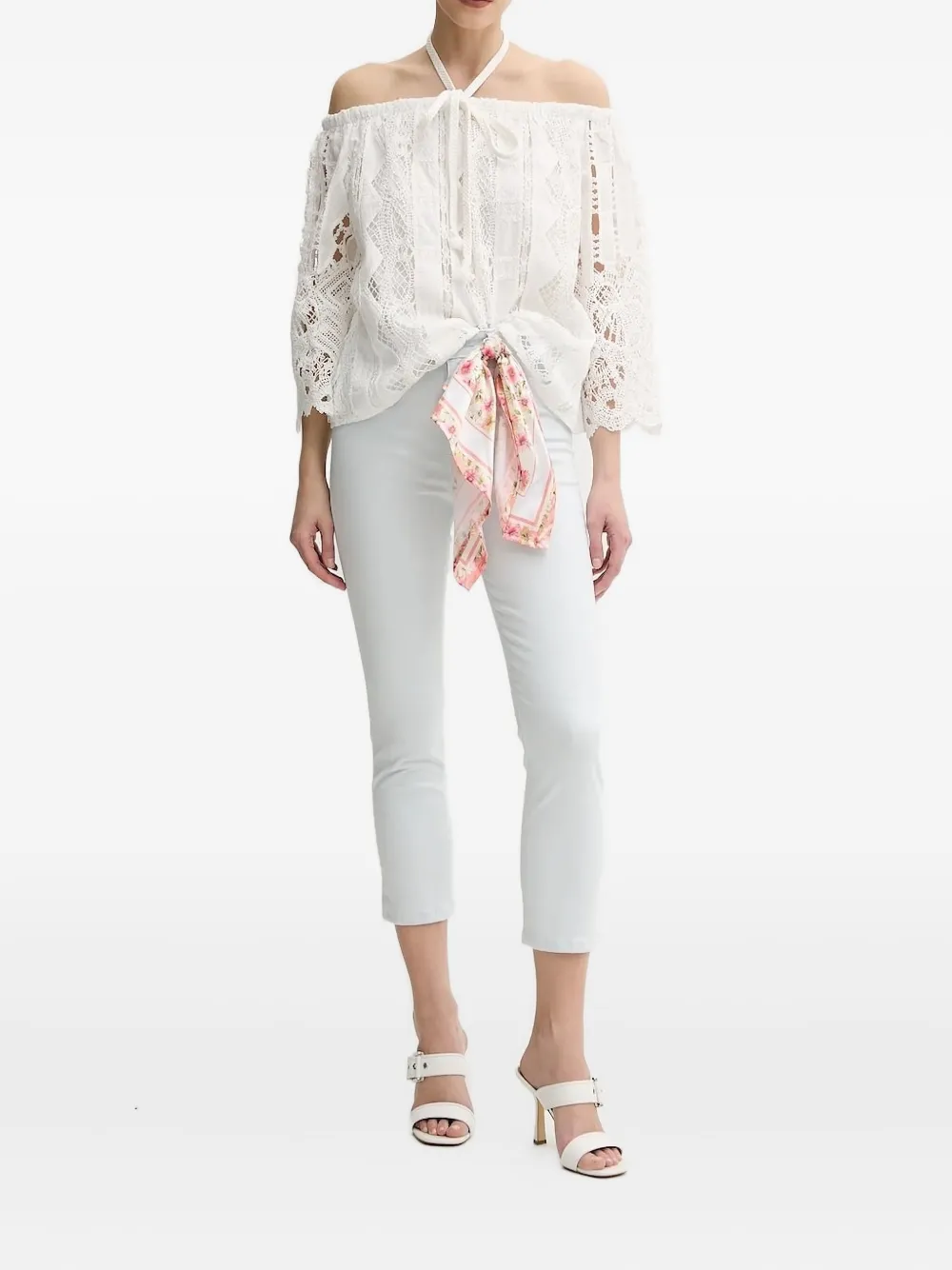 

Джинсы с цветочным принтом GUESS USA, белый