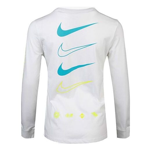 Футболка спортивная с круглым вырезом и длинными рукавами повседневные Nike, белый