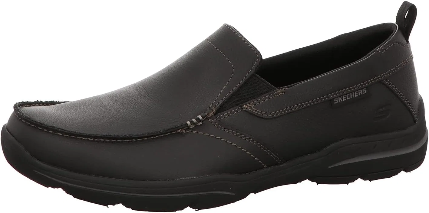 Мужские лоферы Skechers свободного кроя: Harper - Forde, Black (Black Leather) — фото 2