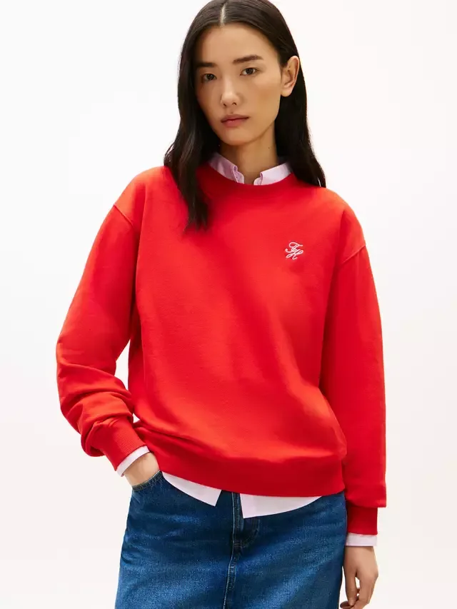 Толстовка с логотипом Script Tommy Hilfiger, Bright Red