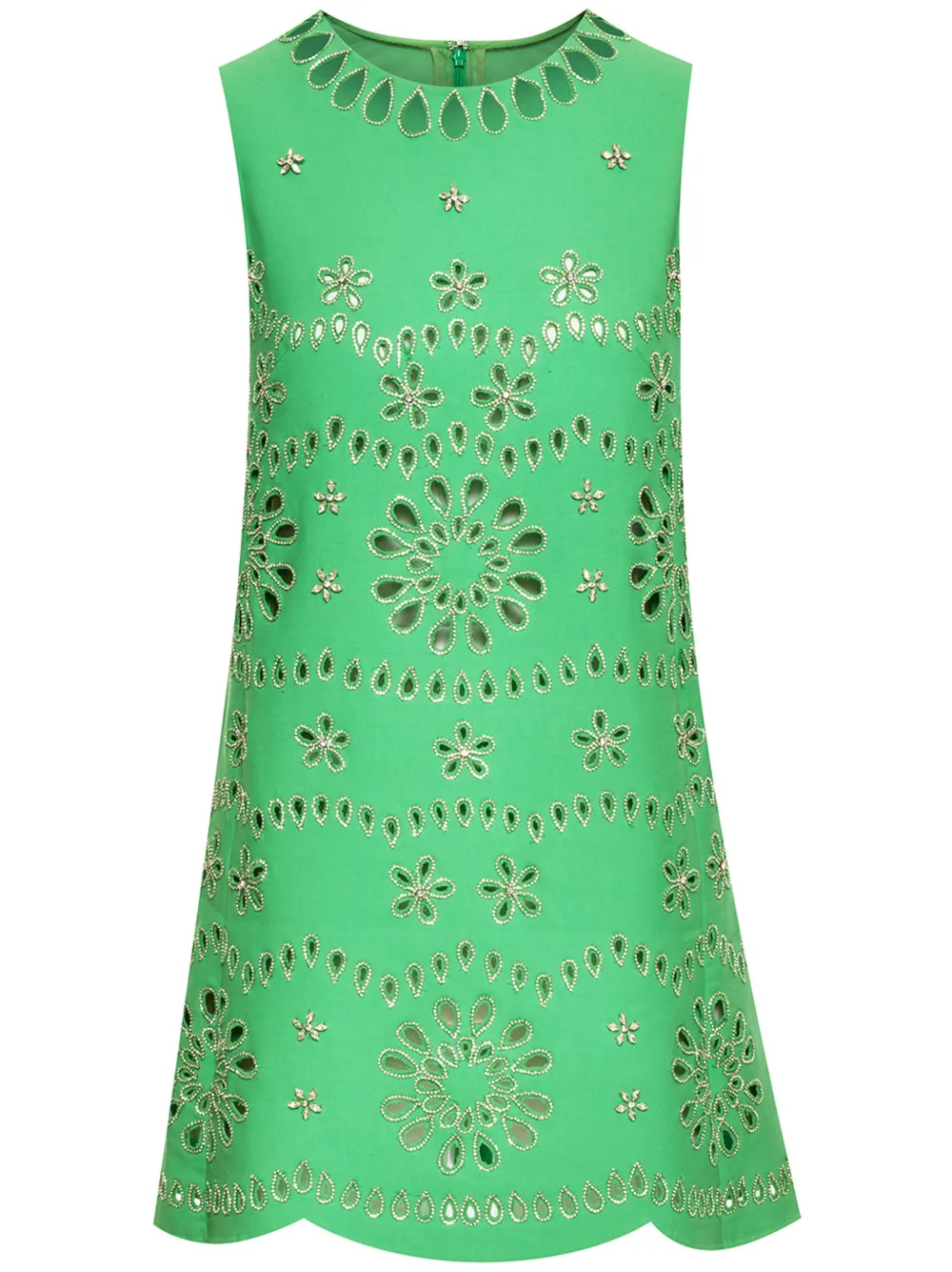 

Платье мини с кристаллами Oscar de la Renta, зеленый