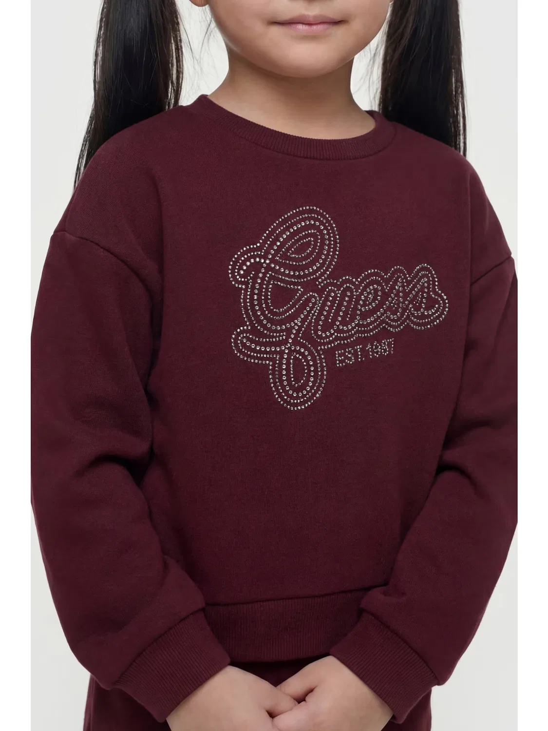 Толстовка Guess бордового цвета — фото 4