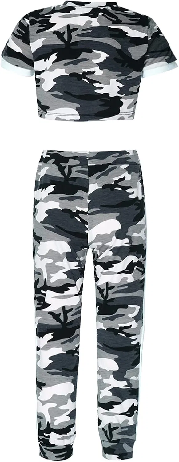 Детский спортивный костюм с принтом камуфляж, YONGHS, 2 предмета, Camouflage Gray — фото 2