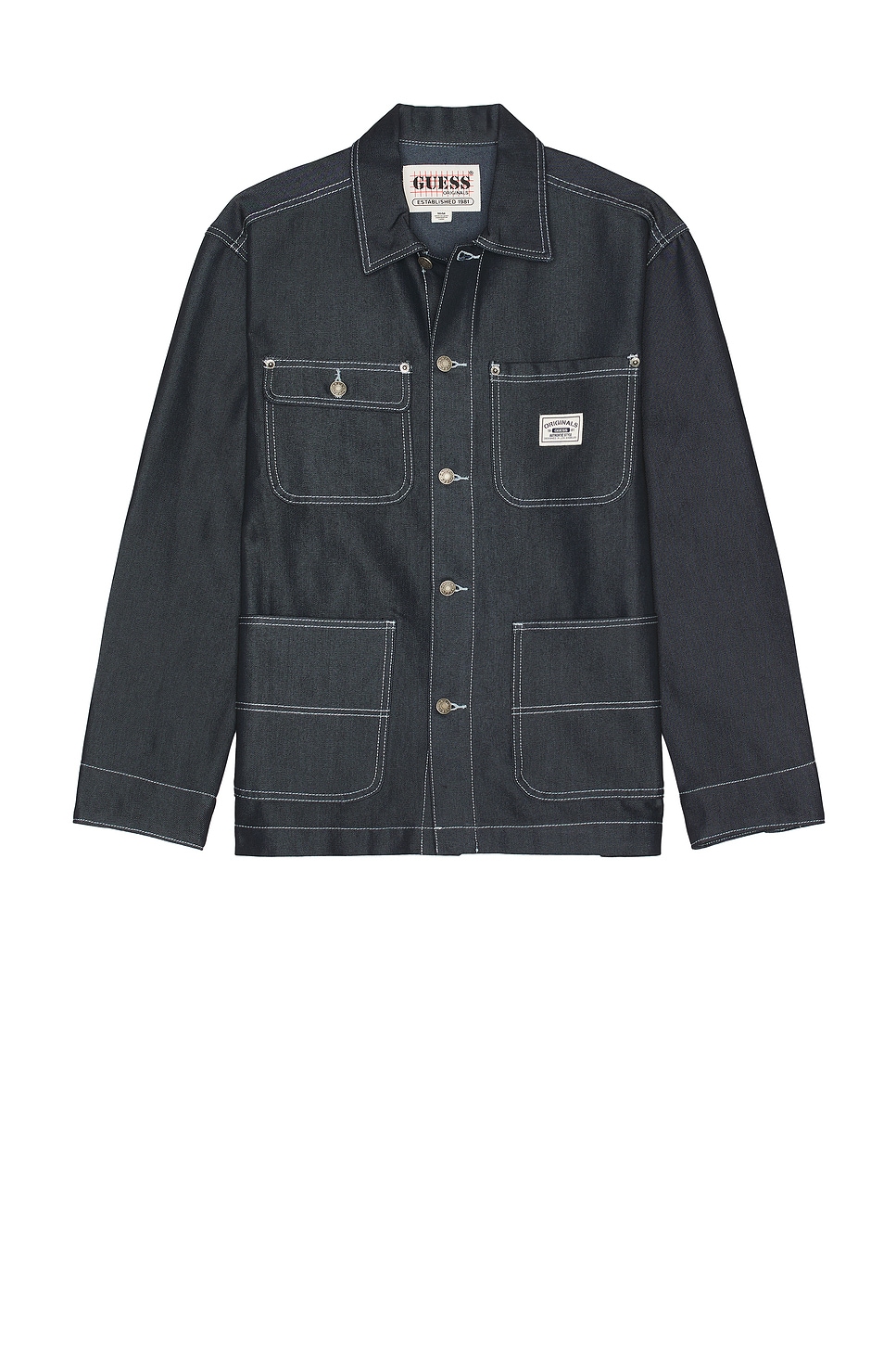 

Металлическая рабочая куртка Guess Originals, metallic blue