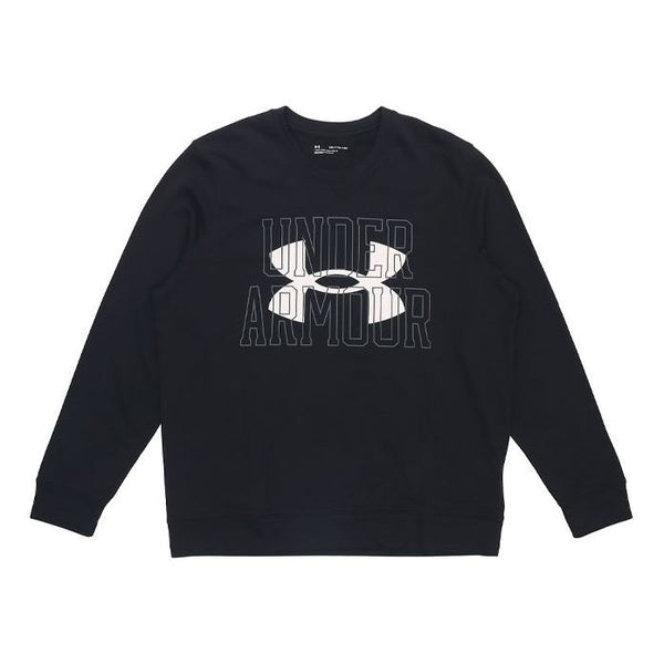 

Свитер rival terry logo crew sweatshirt 'black' Under Armour, черный