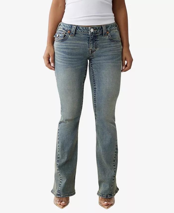 

Женские джинсы Joey Low Rise Flare с клапанами True Religion, синий