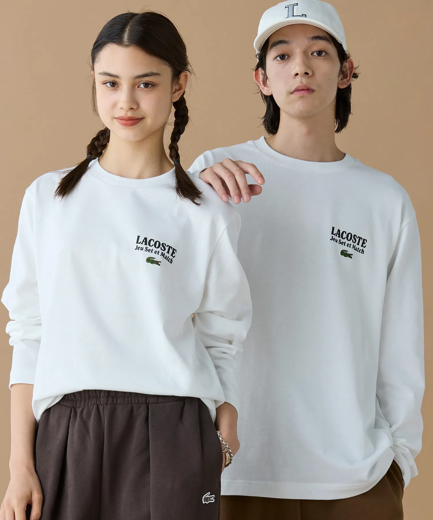 Унисекс футболка LACOSTE Jeu Set and Match с длинным рукавом чёрная — фото 2