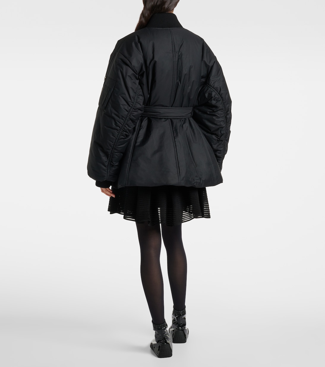 Пиджак из хлопковой смеси с поясом Alaïa, Noir Alaia — фото 3