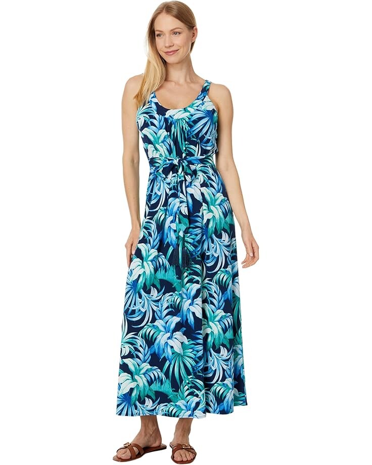 

Платье Tommy Bahama Legendary Leaves Maxi Dress, цвет Island Navy