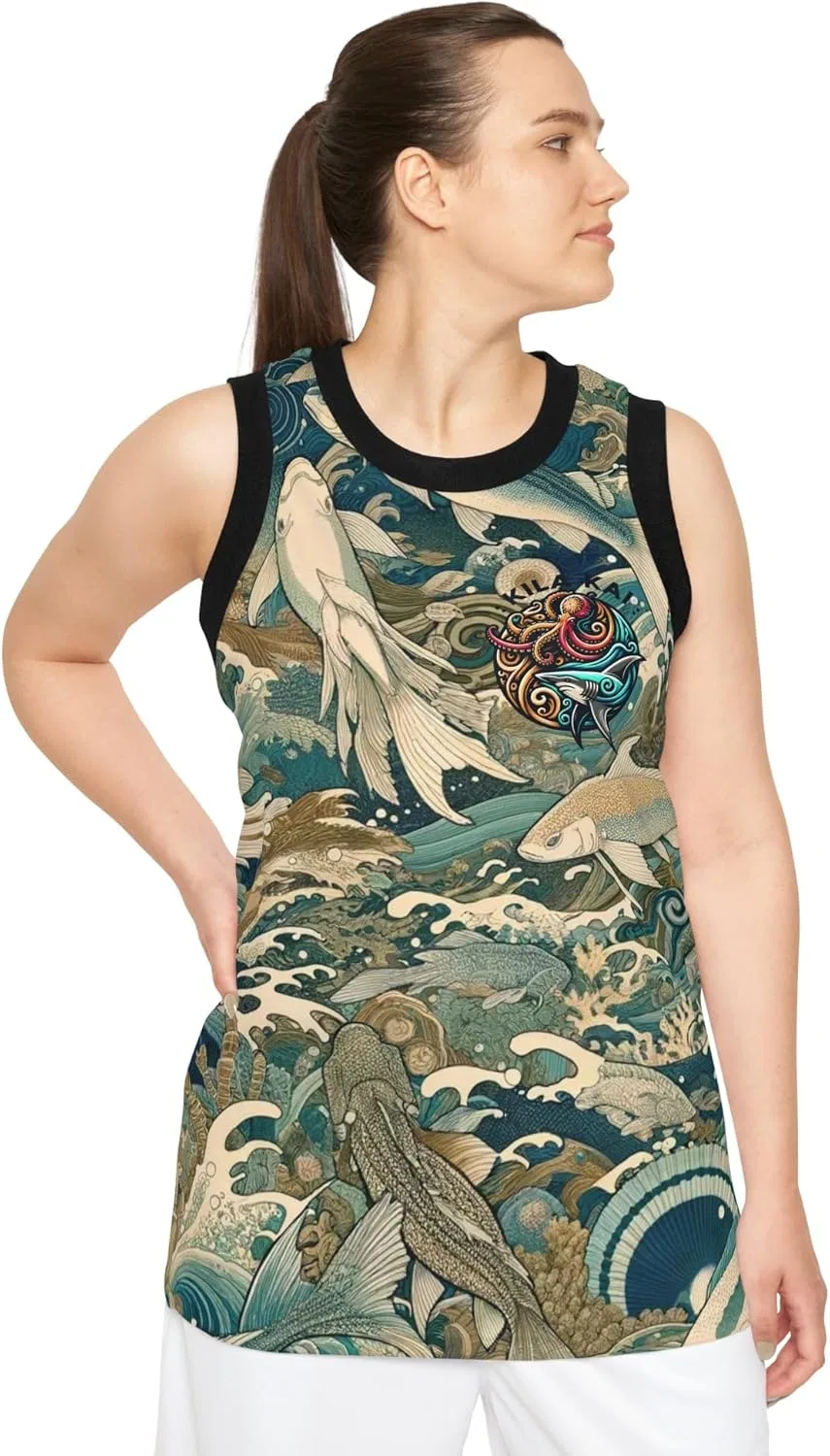 Kila Kai Майка CamoKoi Ringer, спортивная майка, одежда для спортзала, Black Rib — фото 2