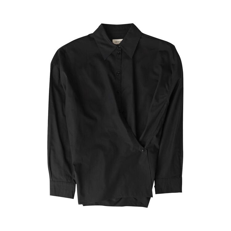 

Рубашка Lemaire Straight Collar Twisted Shirt Jet Black, черный
