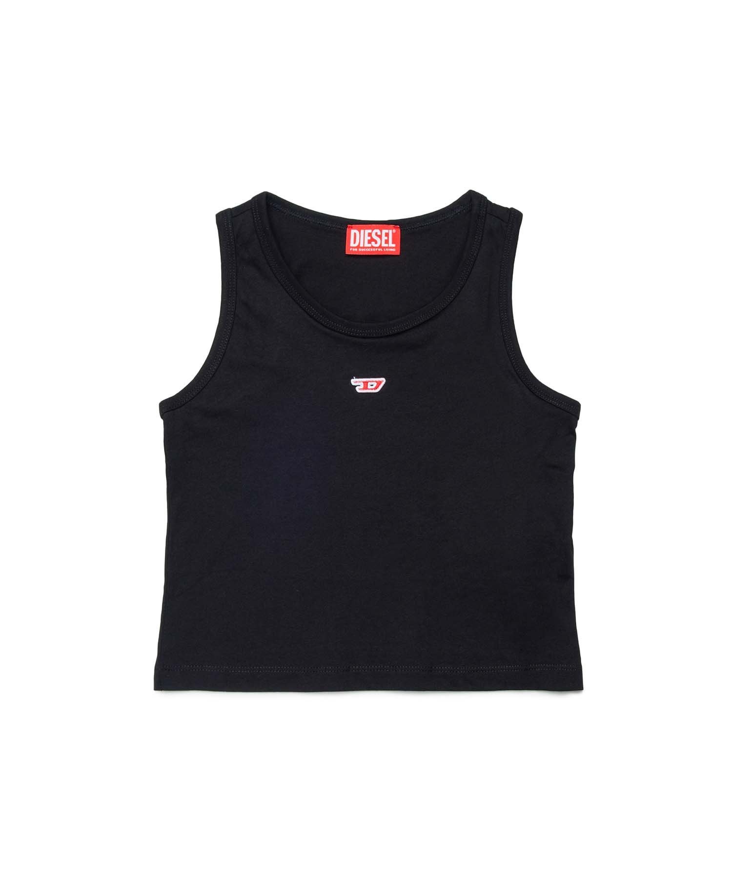 Детская и подростковая майка с логотипом бренда DIESEL One Point, Black