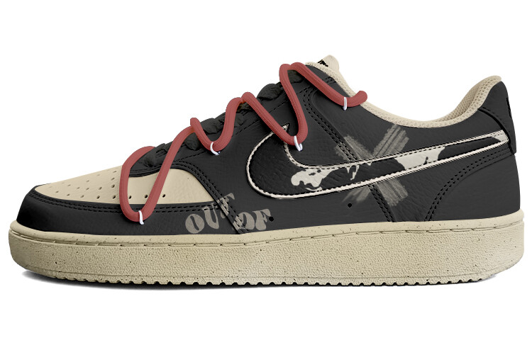 

Кроссовки Nike Court Vision 1 Skateboarding Shoes Men Low-top Tea Brown, черный