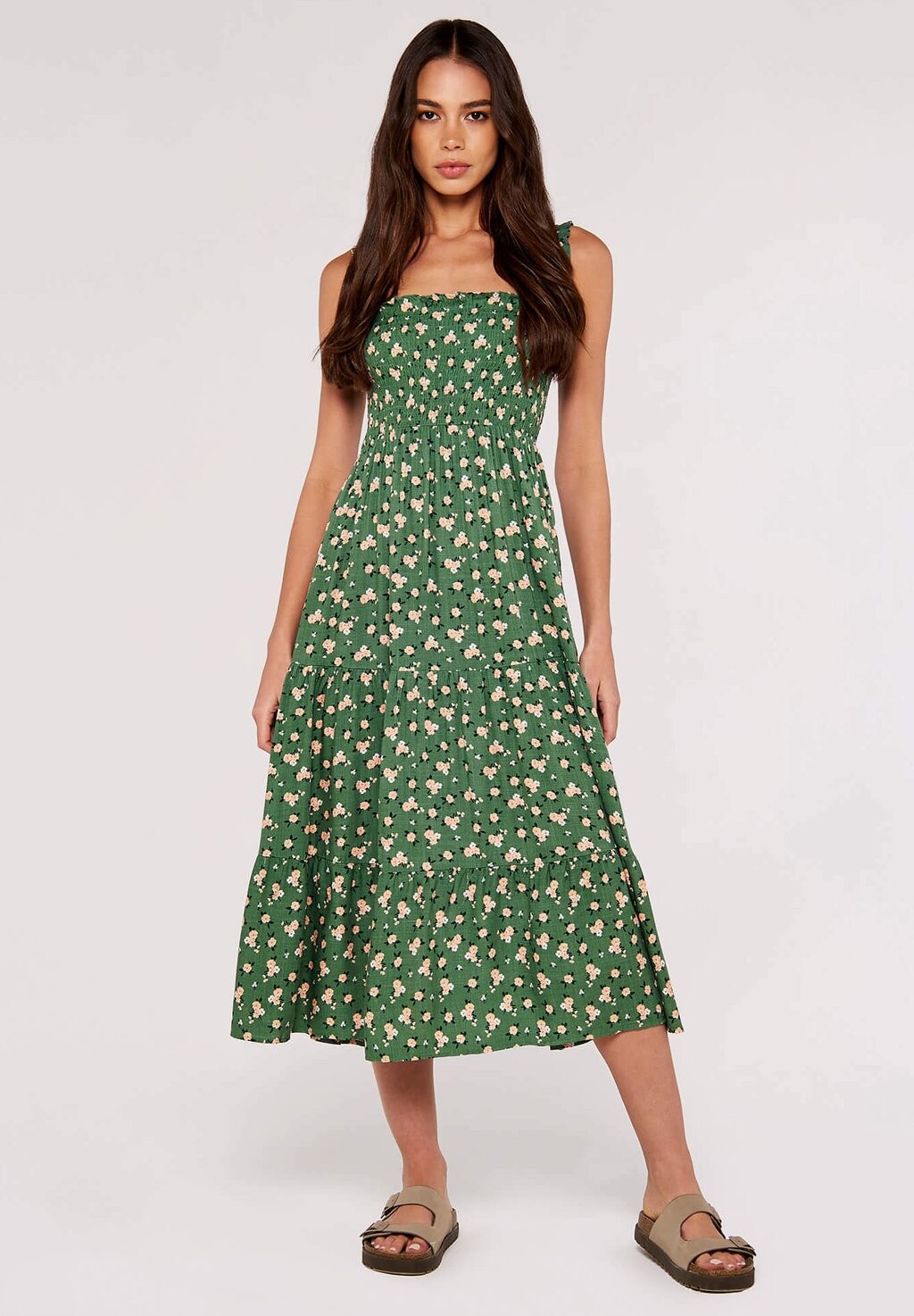

Дневное платье DITSY SMOCKED MIDI Apricot, цвет green