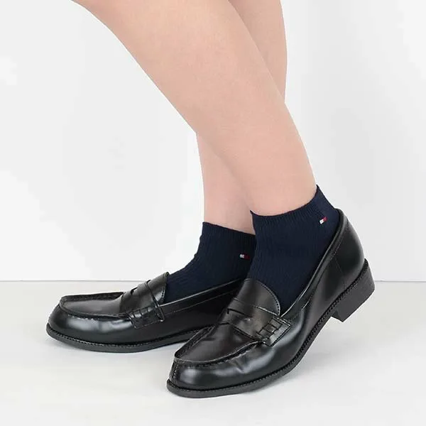 Школьные носки [длина 7 см] с вышивкой в одну точку, короткие носки. Tommy Hilfiger, 69. Navy — фото 3
