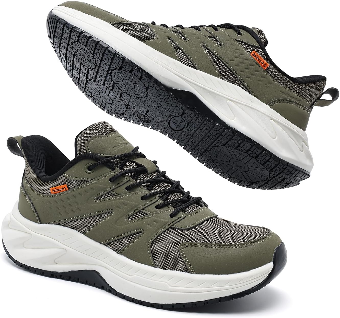 

Мужские прочные водонепроницаемые походные ботинки, Турбинные туфли с выпуском давления, противоскользящие, с поддержкой щиколотки для походов, охоты и тяжелой работы Baibao A-S, зеленый