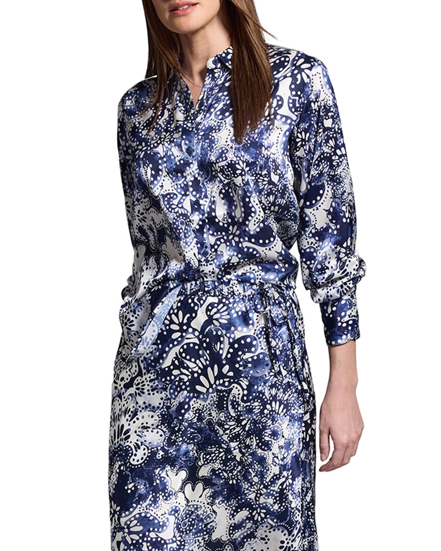 

NIC+ZOE Блузка из стрейч-шелковой ткани с цветочным принтом Twilight Blooms Nic + Zoe, синий