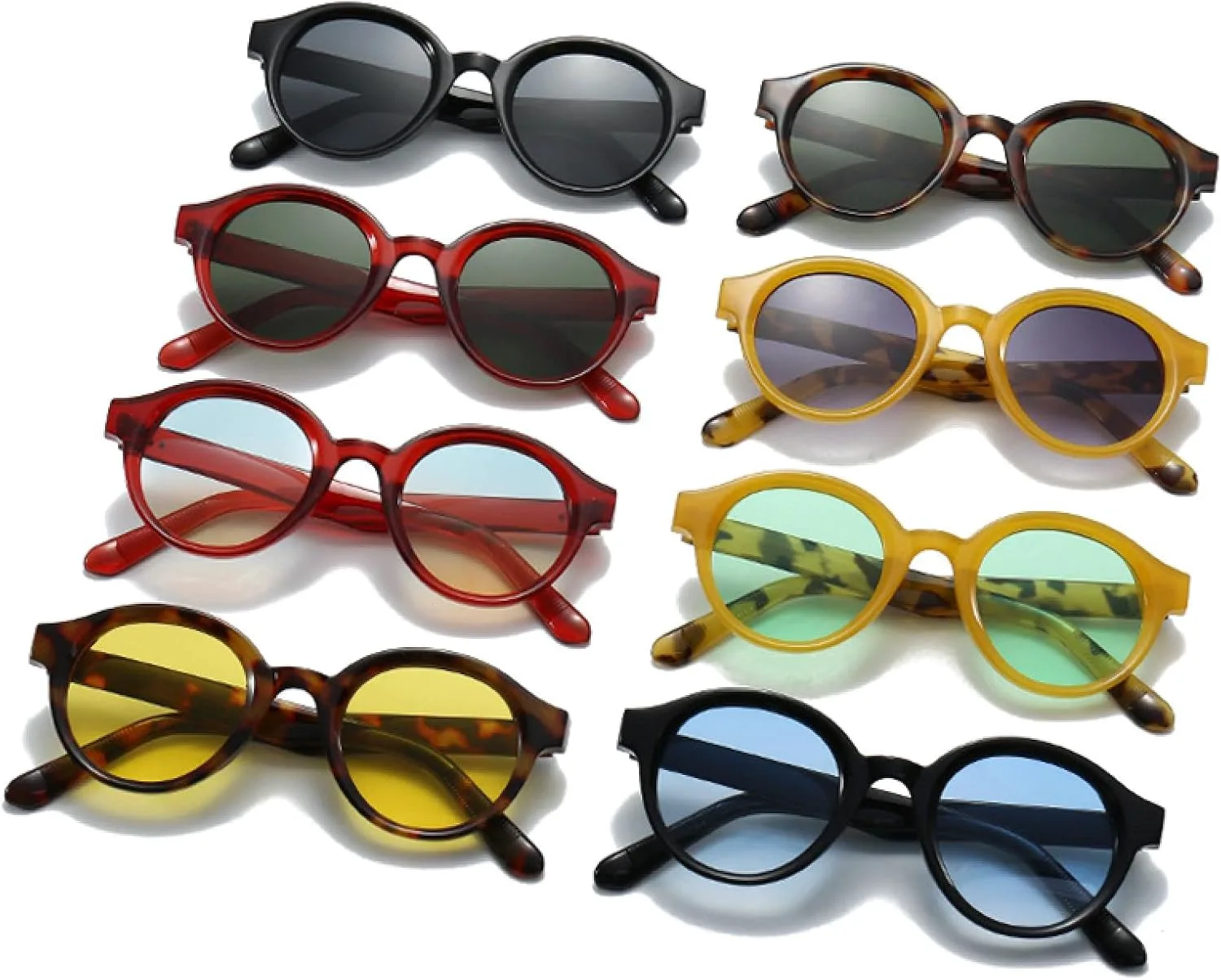 

Круглые женские солнцезащитные очки с градиентным покрытием UV400, конфетные цвета; мужские солнцезащитные очки с заклепками в стиле панк DSVIGF, Leopard Dark Green