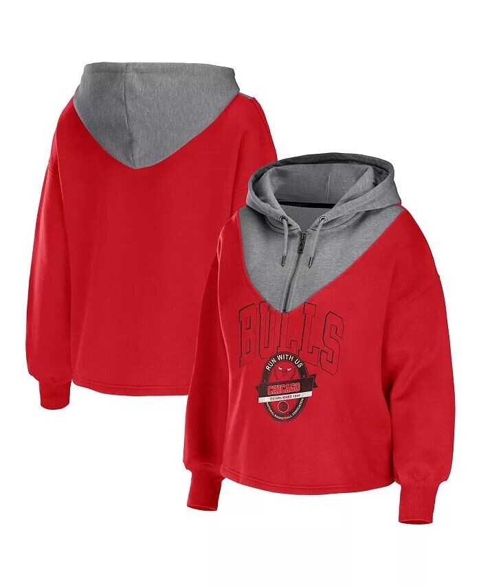 

Женская красная куртка с капюшоном на молнии Chicago Bulls Wear By Erin Andrews