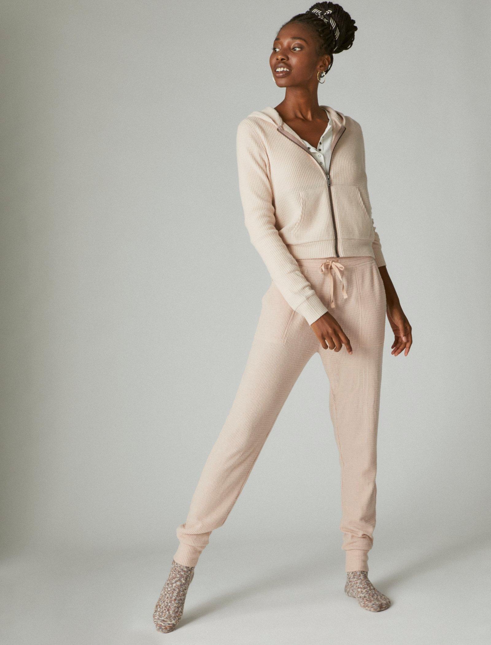 

Женские джоггеры Lucky Brand Cloud Jersey Waffle, кораллово-розовый