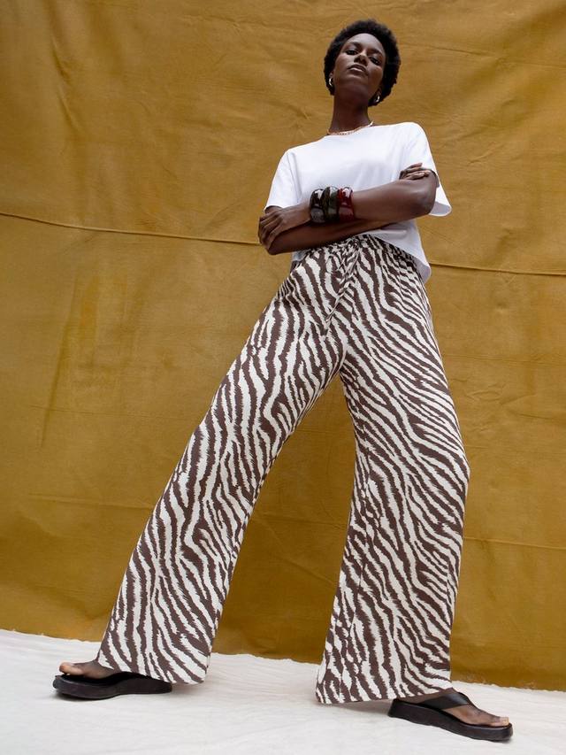 

Брюки с принтом зебра Ro&Zo