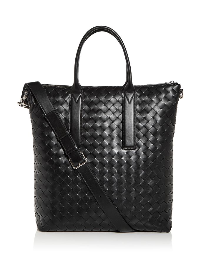 

Сумка-тоут из кожи Intrecciato Bottega Veneta, черный