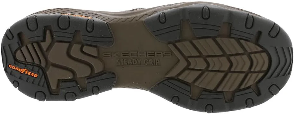 Мужские слипоны Skechers USA Craster - Lanigan с круглым носком и кожаной верхней частью с эластичными вставками, красный/коричневый — фото 3