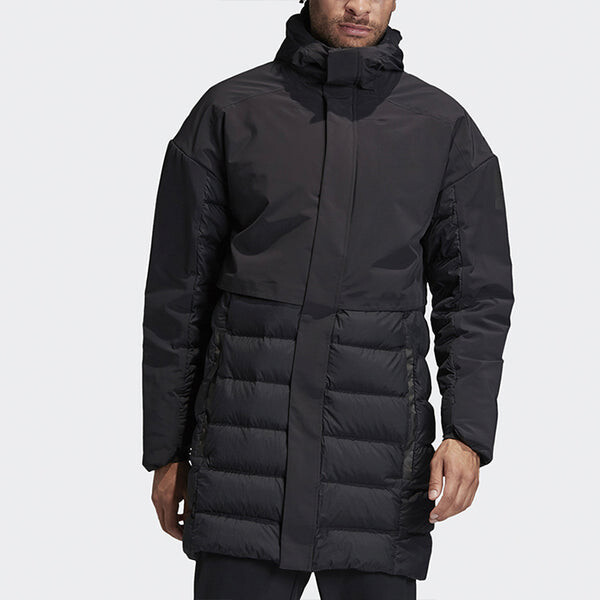 Пуховик adidas Outdoor Casual Sports Windproof Stay Warm hooded down Jacket Black, черный — фото 4