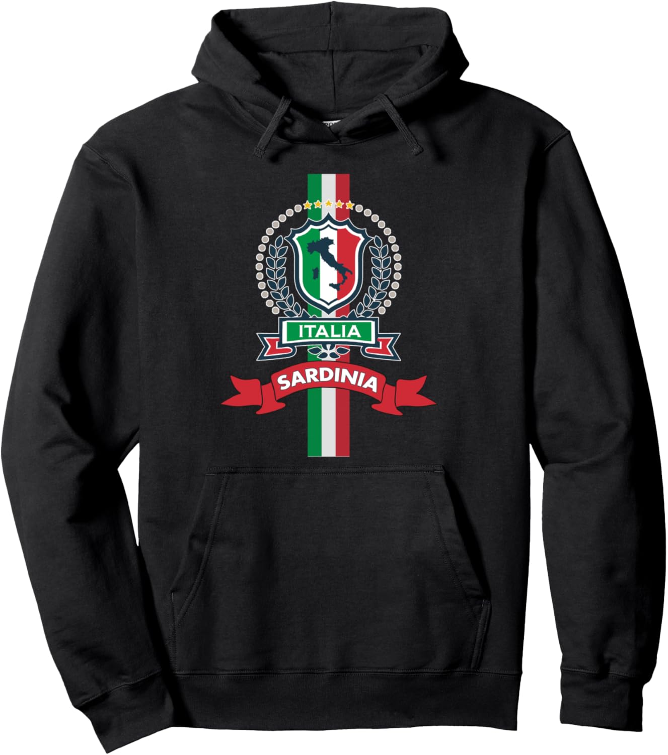 

Отдых на Сардинии, Италия - Сувенирная толстовка с изображением Сардинии Sardinia Souvenir Apparel, черный