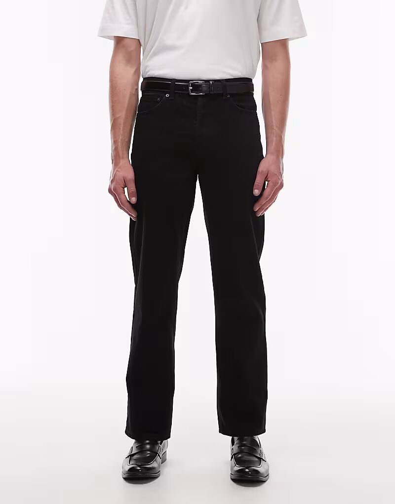 

Жесткие прямые джинсы Topman черного цвета