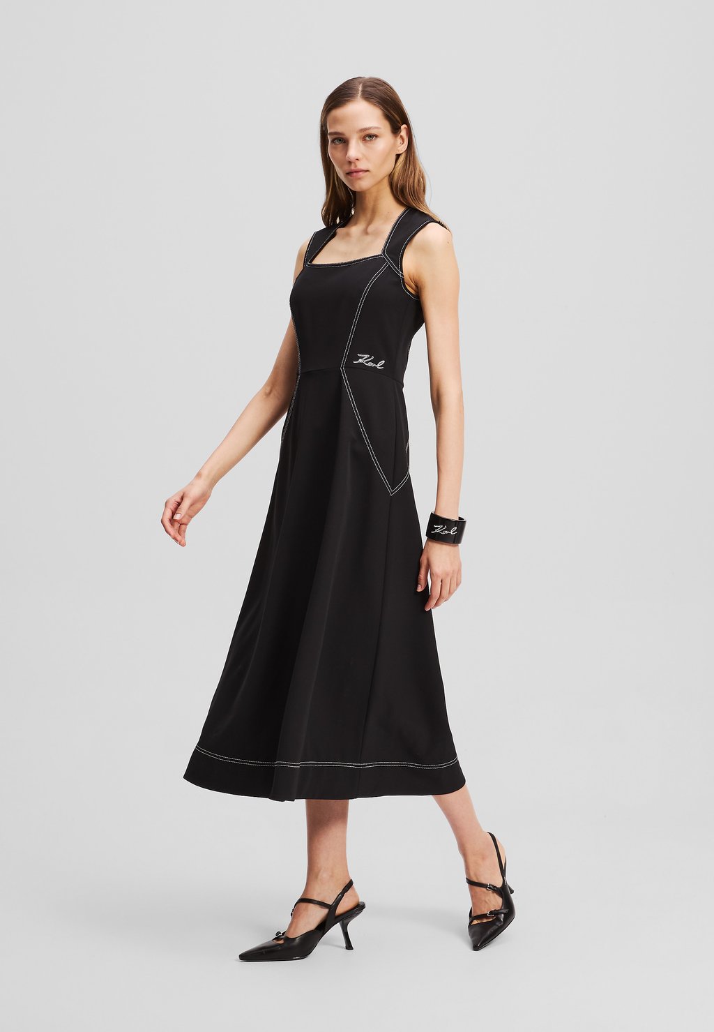 

Повседневное платье CONTRAST DRESS KARL LAGERFELD, черный