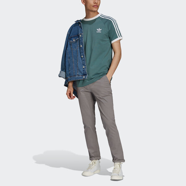 Футболка оригиналы 3 полоски футболка зеленая Adidas, зеленый — фото 3