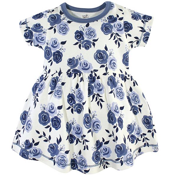 Детское платье с коротким рукавом из органического хлопка, 2 шт, navy floral Touched By Nature — фото 3