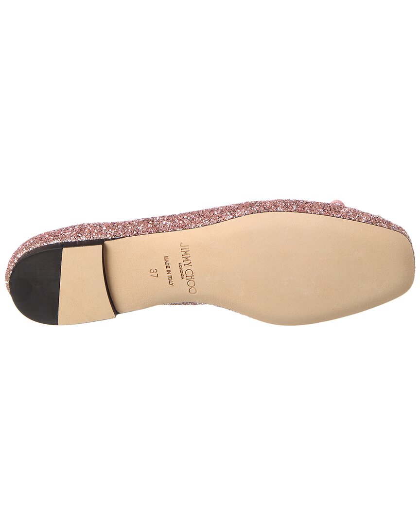 Туфли Jimmy Choo Elme Glitter Flat, розовый — фото 4