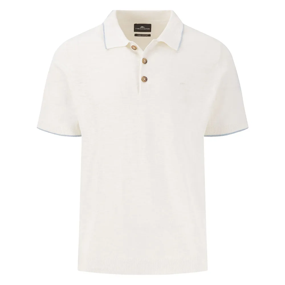 

Поло с коротким рукавом Fynch Hatton 1503702 Cotton Linen, белый
