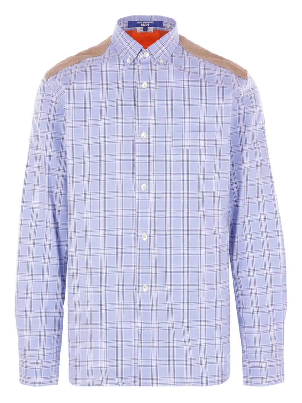

Стеганая рубашка в клетку Junya Watanabe Man, фиолетовый