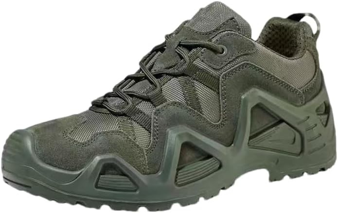 

Водонепроницаемые походные ботинки, мужские тактические ботинки, низкие тренировочные кроссовки, легкие ботинки для улицы, дышащие пустынные ботинки, подходят для тактики, армии, боевых действий, мотоцикла Lzyjckh, темно-зеленый