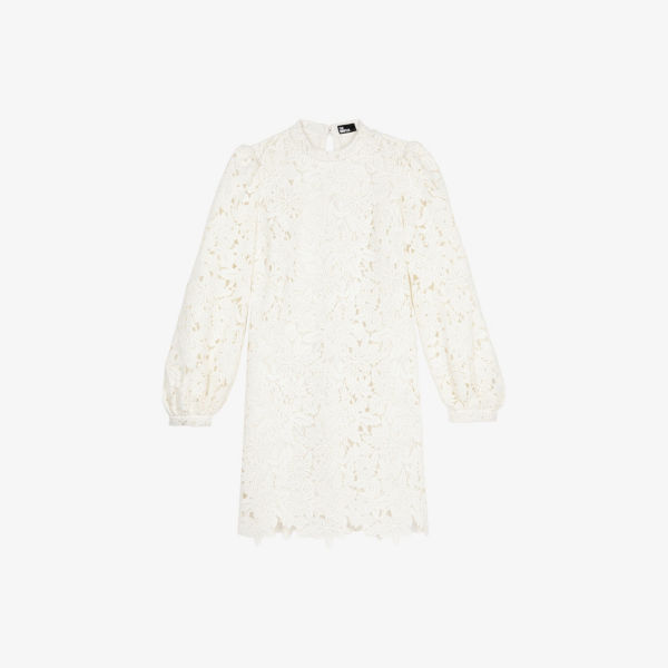 

Платье кружевное The Kooples с длинными рукавами, экрю