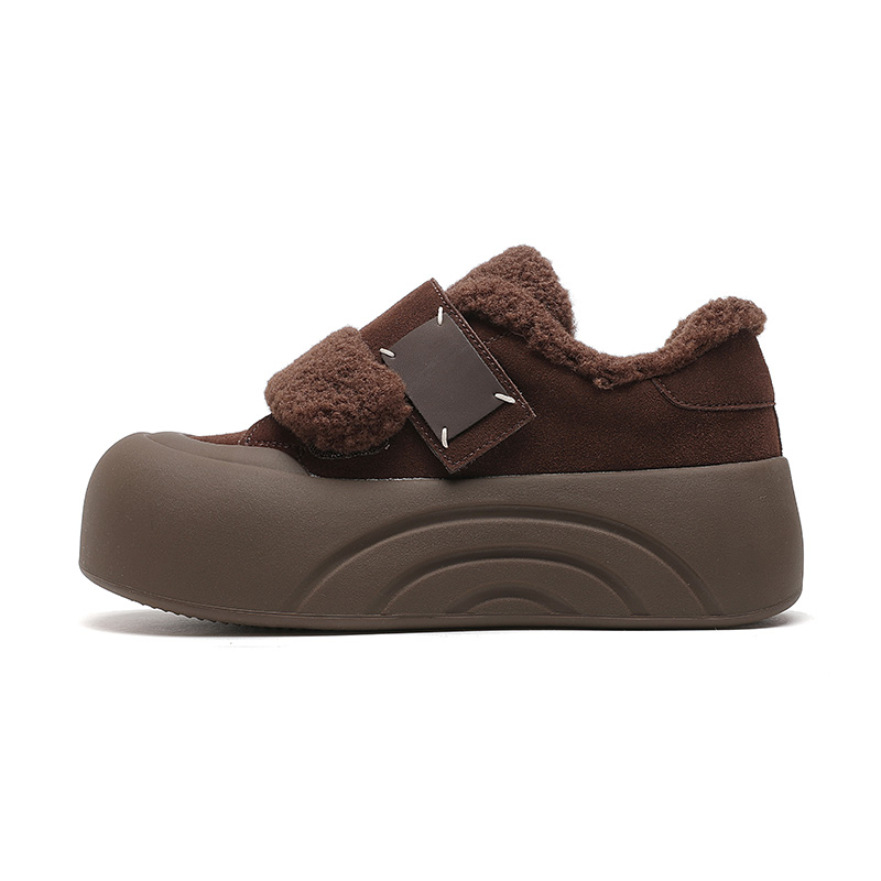 Bull charm Женские устойчивые к истиранию короткие зимние сапоги коричневые, цвет Brown — фото 3