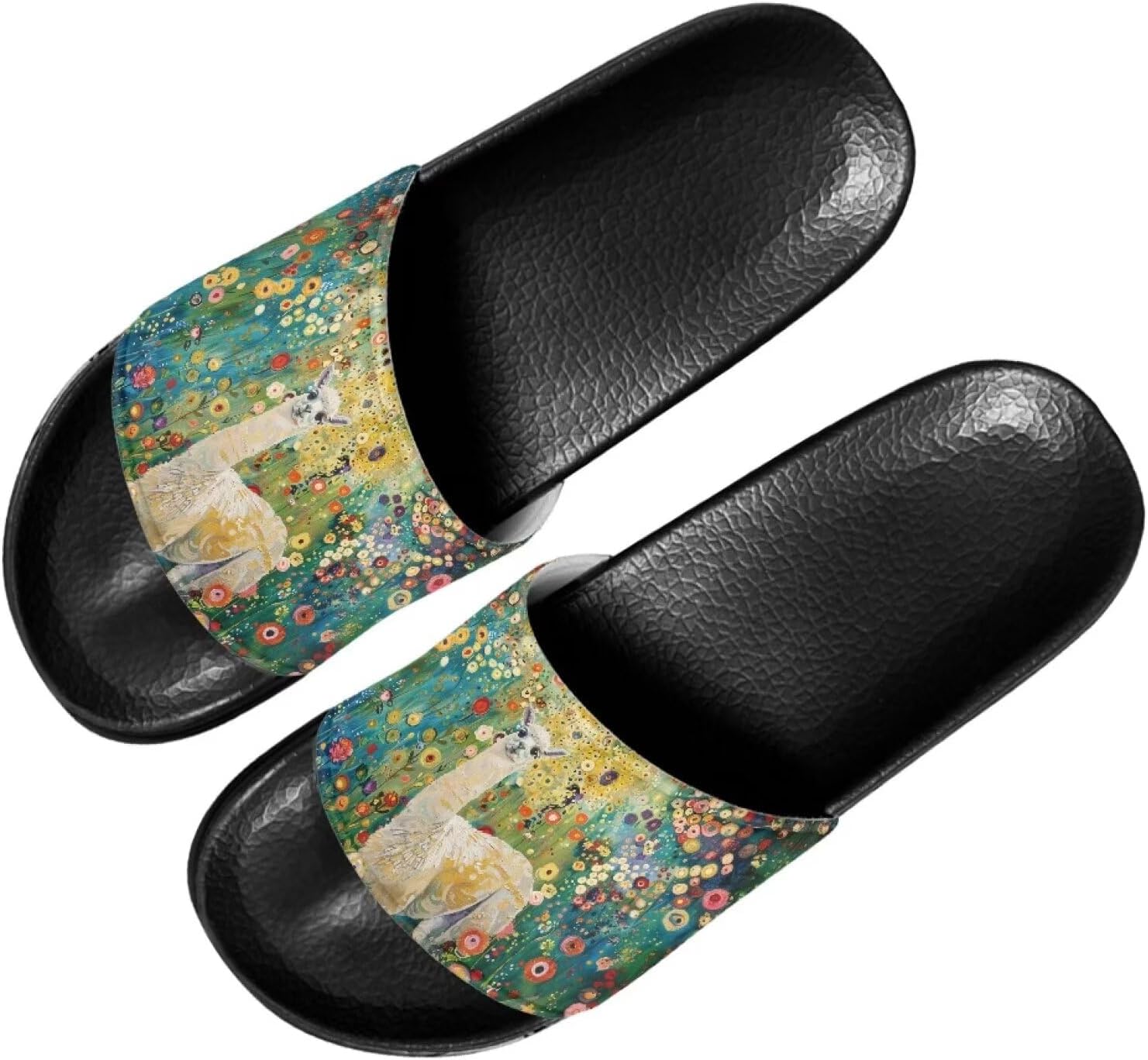 

Женские шлепанцы Forchrinse Bee, мужские домашние тапочки, нескользящие шлепанцы для душа, легкие плоские сандалии для пляжа и бассейна, Cute Alpaca Llama