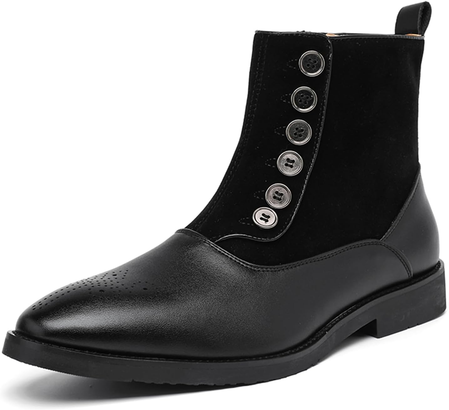 

Мужские ботинки челси, кожаные высокие ботинки-броги, модные оксфорды с острым носком и боковой молнией, классические туфли для торжественных случаев Abborora, черный