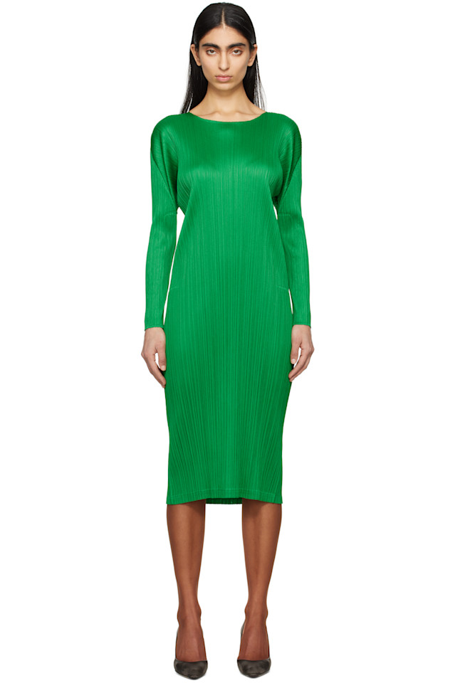 

Платье миди Monthly Colors февраль Pleats Please Issey Miyake, зеленый