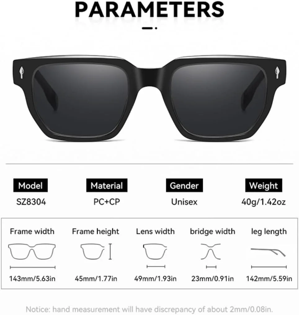 

Поляризованные винтажные солнцезащитные очки с заклепками для женщин и мужчин, роскошные панк-очки для вождения с защитой от УФ-излучения UV400 VFDHN, Green Black