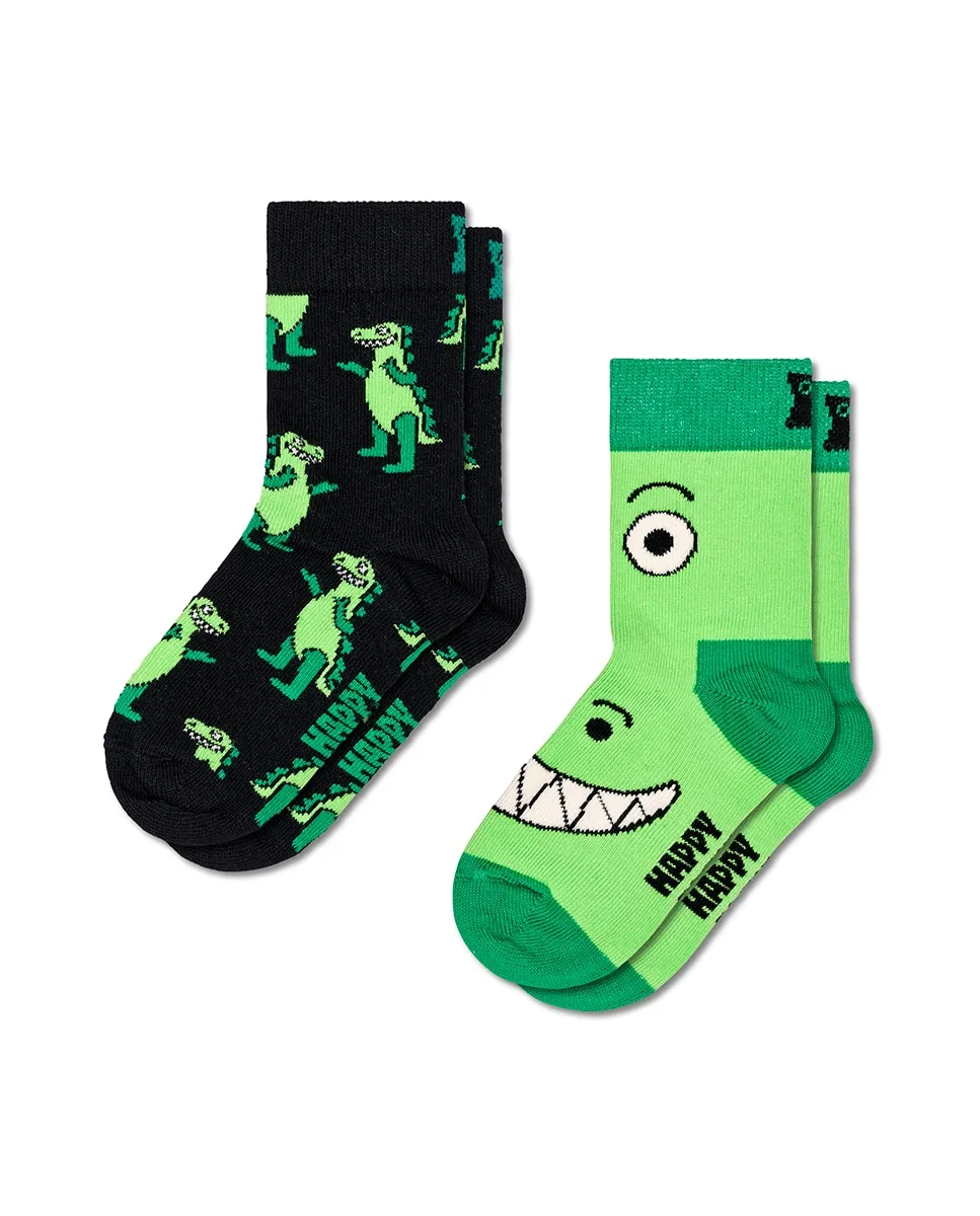 

Длинные носки для мальчика, упаковка 2, динозавры Happy Socks, зеленый