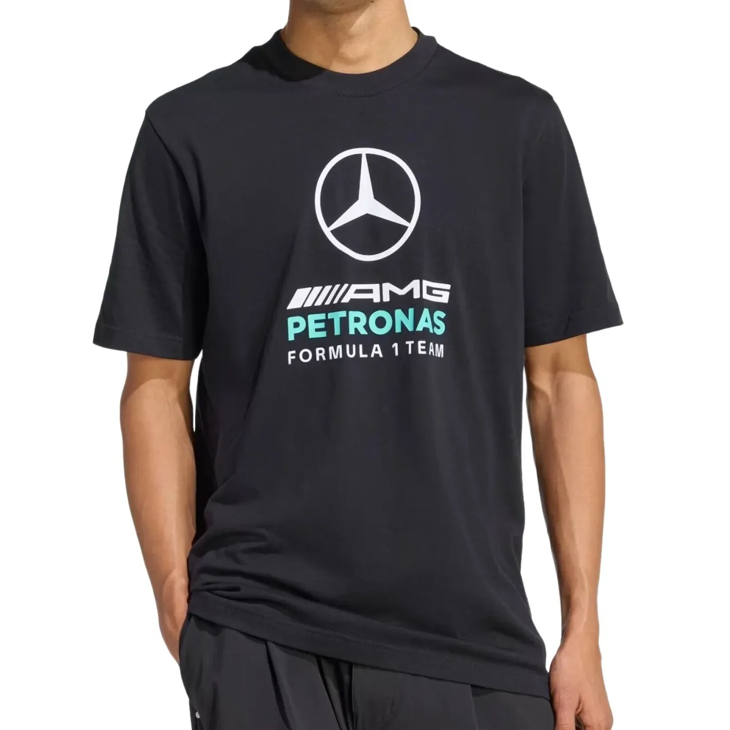 Футболка Adidas Mercedes-AMG F1 Team DNA Graphic T-Shirt 'Black Semi Mint Rush' — фото 2