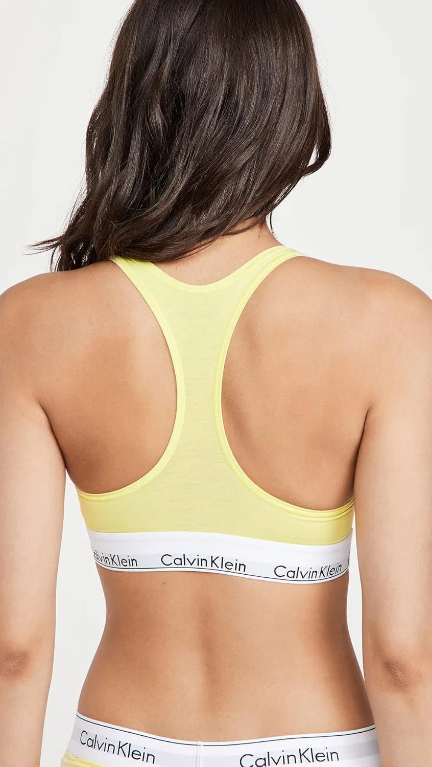 Бюстгальтер Calvin Klein Womens Modern Cotton Unlined Wireless Bralette, желтый — фото 4