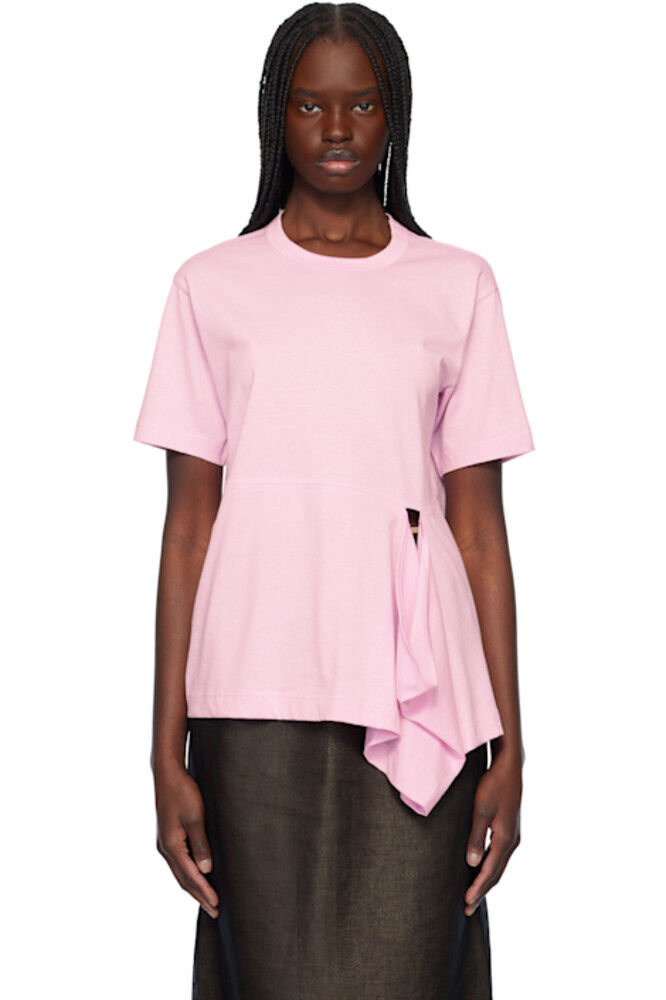 

Розовая футболка с открытыми петлями Comme des Garçons Shirt