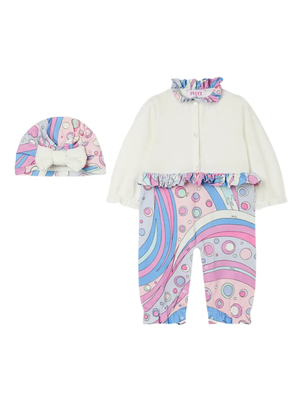 

Комплект комбинезонов с оборками PUCCI Junior, белый