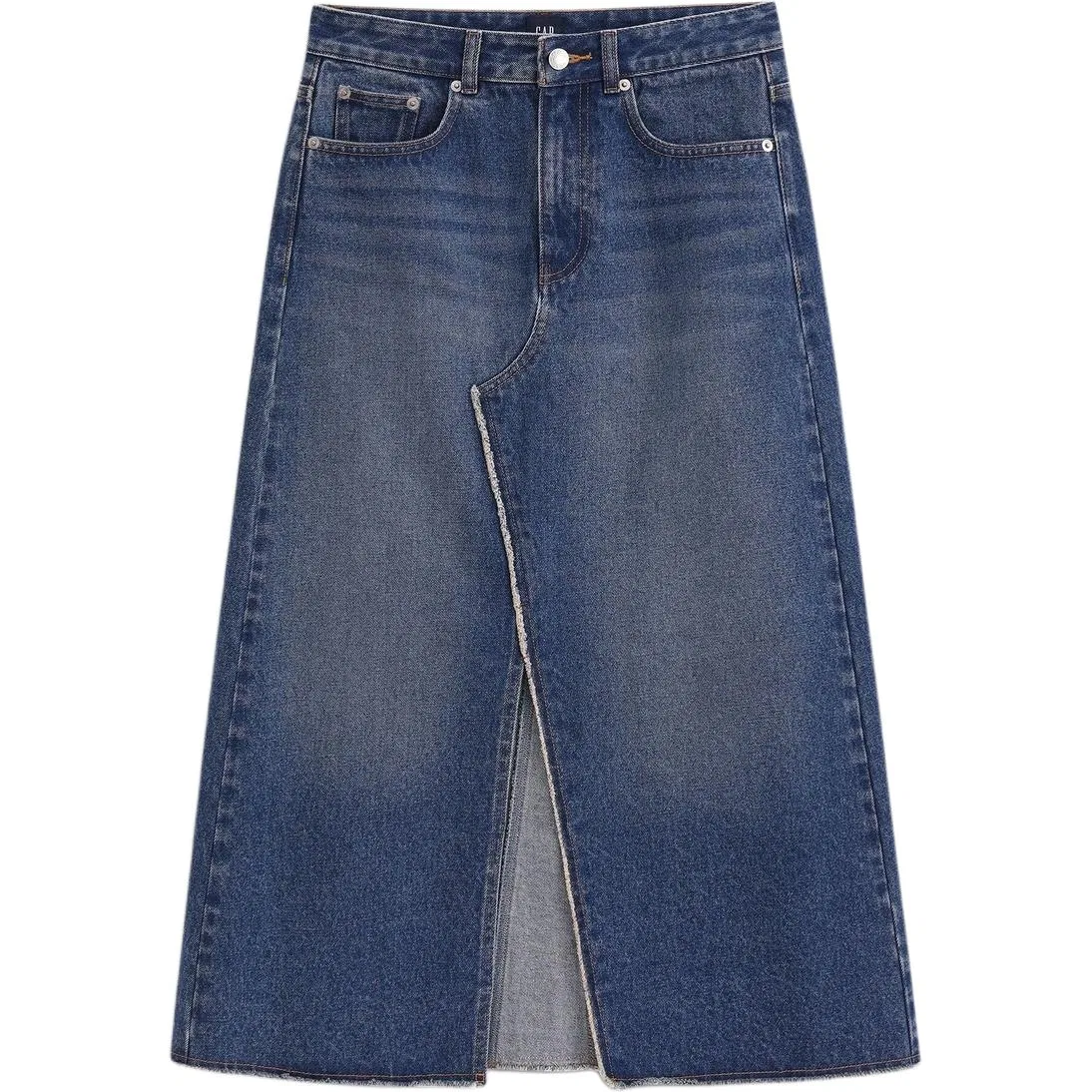 Джинсовая длинная юбка GAP x ZHONGGUOJINGJU Denim Long Skirt, цвет Dark Color Washed